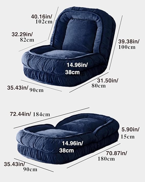 Foldable lazy sofa bed floor chair