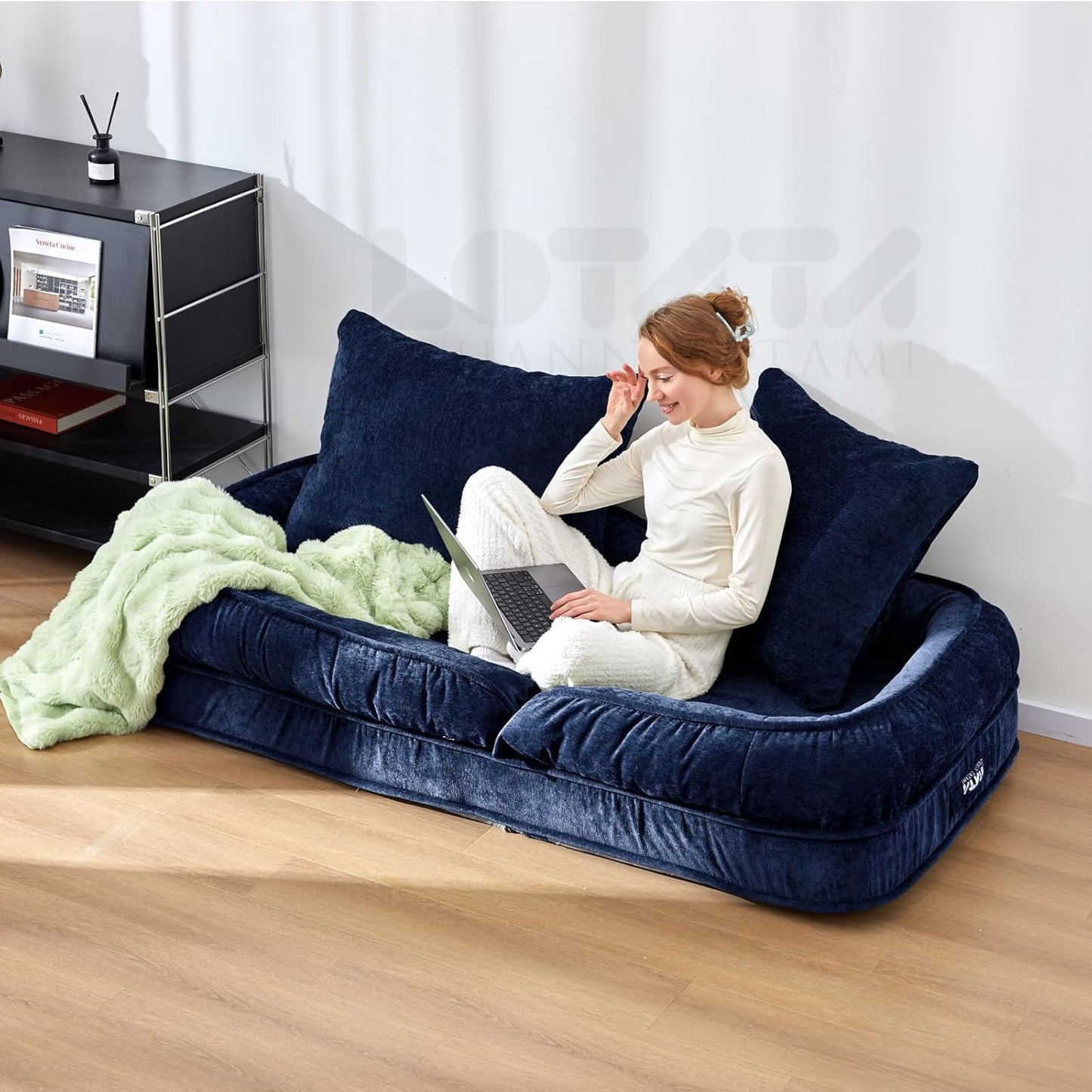 Foldable lazy sofa bed floor chair