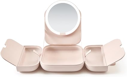 AMIRO M2 Travel Cosmetic Bag with 5 levels of brightness and 3-color LED mirror